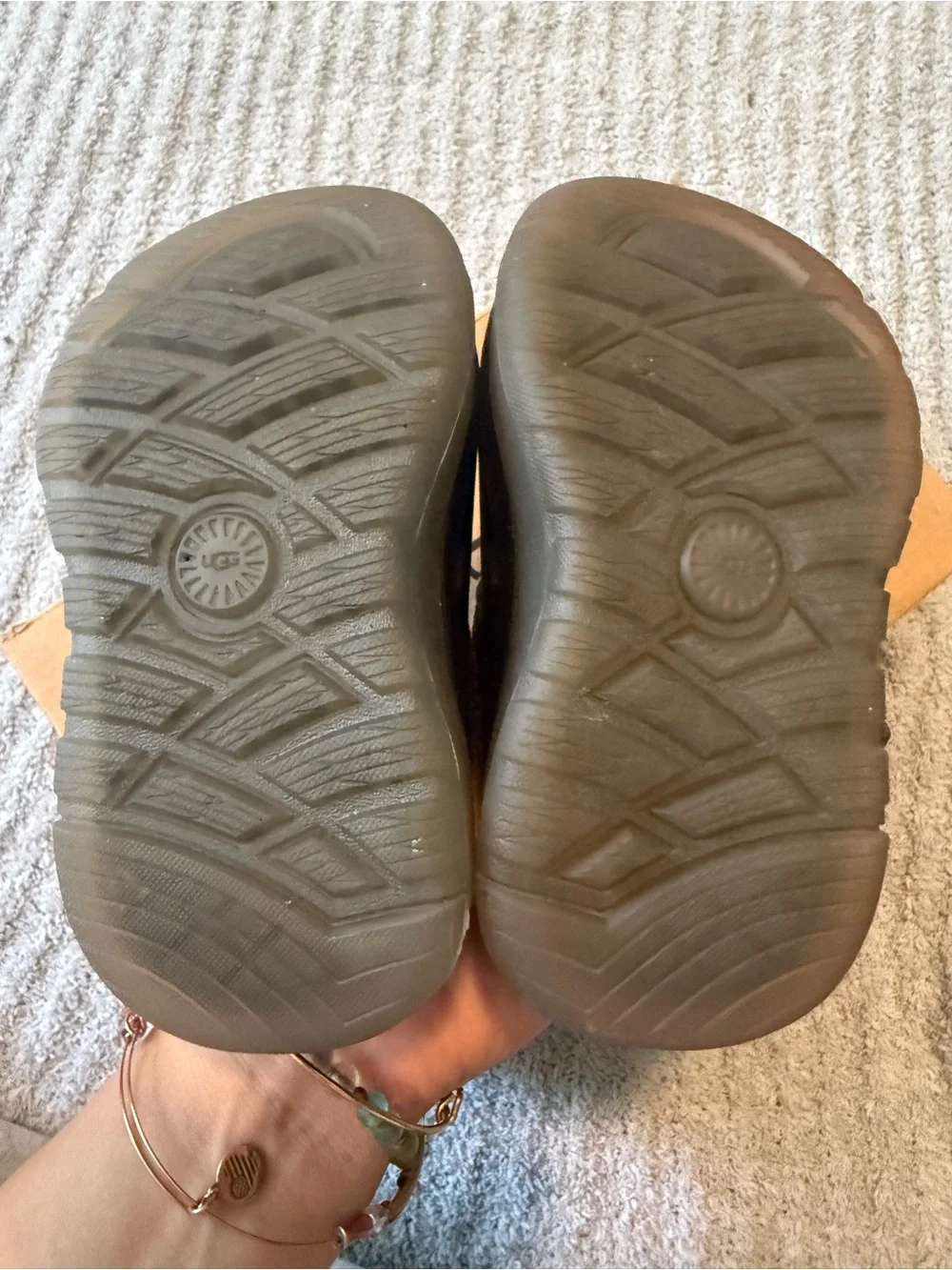 UGG Kids Black Foam Slip-On Clogs